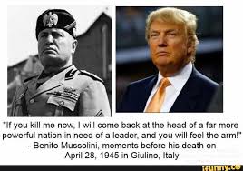 Image result for donald trump and mussolini