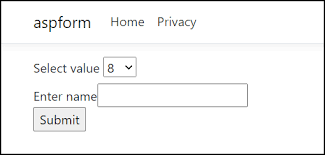 submit a form to asp net core razor