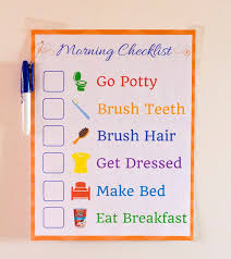 Kids Morning Routine Checklist Homemade For Elle