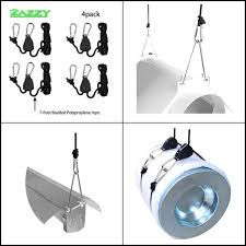 Zazzy Adjustable Grow Light Hangers Rope Clip Hanger Ratchet 1 8 Inch 2 Pairs Zazzy Light Hanger Hanger Grow Lights