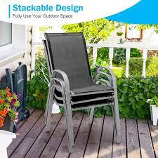 Costway Patio Dining Chairs Stackable