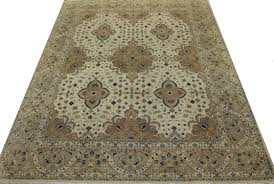 green fine hand knotted rug made in