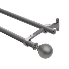 Ball 19mm Double Curtain Rod Charcoal