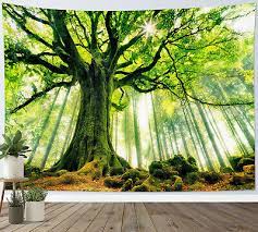 Virgin Forest Tapestry Green Tree