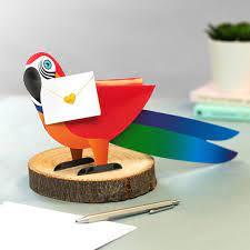 the parrot 3d greeting card