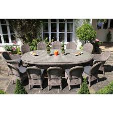 oval rattan garden dining table 270cm
