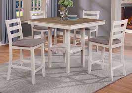 Weehom 3 pieces bar table set, modern pub table and chairs dining set, kitchen counter height dining table set with 2 bar stools, built in storage layer, easy assemble, brown 3.8 out of 5 stars 260 $119.99 $ 119. Tahoe 5 Piece Pub Style Dining Set White Home Furniture Plus Bedding