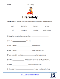 fire safety worksheets 15 worksheets com