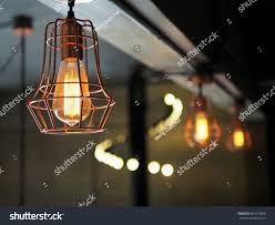 Classy Industrial Ceiling Lighting Fixture Black Stock Photo