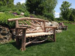 This wooden element of design is a very nice wedding decoration with a sign on its rectangular seat. Outdoor Rustic Benches Park Benches Patio Furniture Tree Benches For Sale