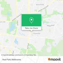 stud park in rowville by bus or train