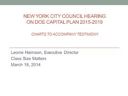 New York City Council Hearing On Doe Capital Plan Charts To