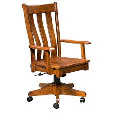 Ergonomic wooden kneeling chair with wheels. Cayman Desk Arm Chair W Gas Lift Shipshewana Furniture Co