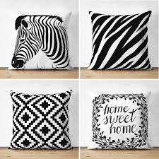 Set Of 4 Zebra Throw Pillow Covers