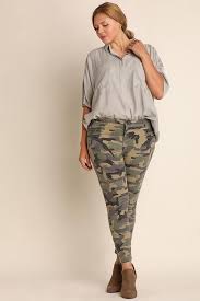 Olive Camo Moto Jeggings From Umgee Plus Size Moto Pants