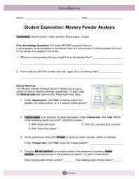 I adapted the student worksheets to meet the expectations of the ontario curriculum. Student Exploration Mystery Powder Analysis Explorelearning