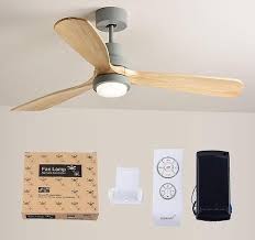 wooden ceiling fan with light and