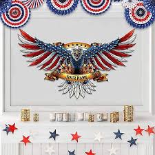 Bald Eagle Metal Art American Flag Wall