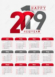 creative 2019 red calendar design