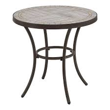 Brown Round Metal Outdoor Side Table