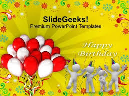 Happy Birthday Balloons Celebration Powerpoint Templates Ppt