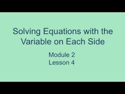 Solving Equations With The Variable