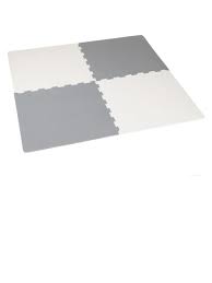 big steps grey and white foam floor mat