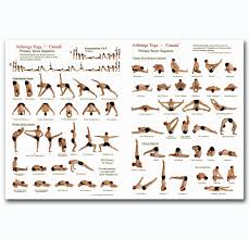 G 722 Yoga Ashtanga Beginner Fit Guru Asanas Health Chart Fabric Cloth Poster Art Canvas Wall Pictures For Living Room
