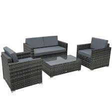 Wicker Steel Rattan Sofa Set
