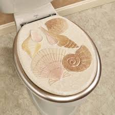 Toilet seats should not only be comfortable while using, but they should also match or improve the décor of your bathroom. Seashells Sand Toilet Seat Standard Round Bowl Elegant Decor Resin Metal Hinges Toilet Seats Home Garden Plumbing Fixtures Home Improvement