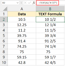 write fractions in excel