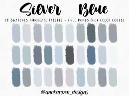 Silver Blue Procreate Palette 30 Hex