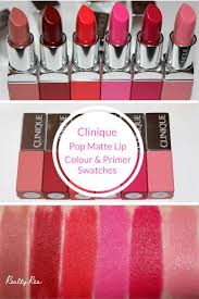 Clinique Pop Matte Lip Colour Primer Swatches Pop