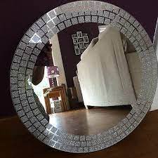 round mosaic silver glitter circle