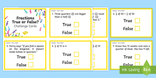 fractions word problems challenge cards