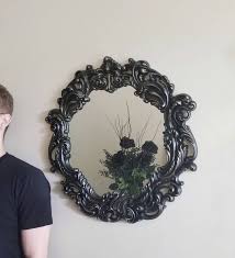 Black Mirror Baroque Mirror Round Large