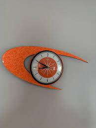 Colour Etched Lucite Formica Wall Clock