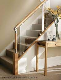 glass and wood stair railing wood