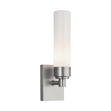 Norwell Lighting Alex Sconce 1 Light In Brush Nickel With Shiny Opal Glass 8230 Bn Sh