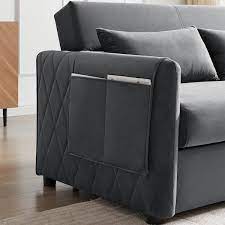 Gray Velvet Twin Sofa Bed