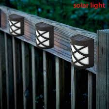 solar led bright fence light outdoor