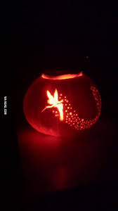 My First Attempt At Carving A Tinkerbell Pumpkin For My 2