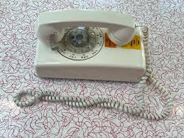 Rotary Phone White Wall Telephone