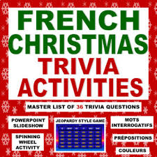 15 questions amusantes sur la langue française, l'orthographe, . French Christmas Trivia Questions Jeopardy Style Game Activites Pour Noel