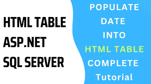 how to bind data in html table sql