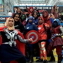 hijabi women dressed like the avengers