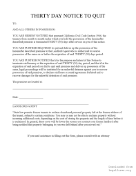 15 30 Day Notice From Landlord To Tenant Resume Cover