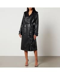American Chino Faux Leather Trench Coat