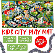 kids carpet playmat rug fun carpet city map for hot wheels track racing and toys floor mats for cars for toddler boys bedroom playroom living