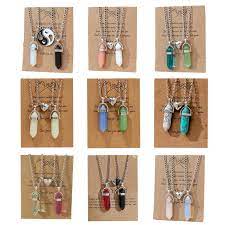faux crystal couple necklaces magnetic